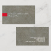 Stijlvolle grijze steen, modern visitekaartje (Voorkant / Achterkant)