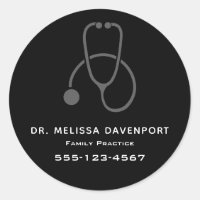 Stijlvolle grijze Stethoscoop illustratie op zwart