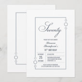 Stijlvolle grijze tekst 70ste verjaardagsfeestje kaart (Voorkant / Achterkant)