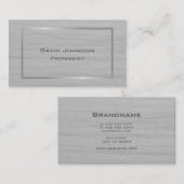 Stijlvolle grijze textuur Afdrukken Elegant Silver Visitekaartje (Voorkant / Achterkant)