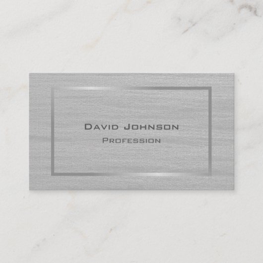 Stijlvolle grijze textuur Afdrukken Elegant Silver Visitekaartje (Voorkant)