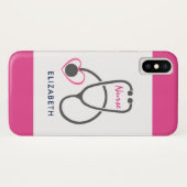 Stijlvolle grijze vernedering Stethescope-illustra Case-Mate iPhone Case (Achterkant (horizontaal))