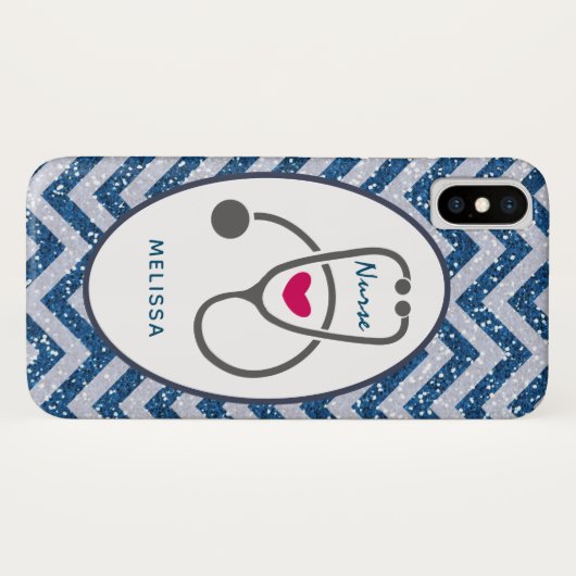 Stijlvolle grijze vernedering Stethoscoop illustra Case-Mate iPhone Case (Achterkant (horizontaal))