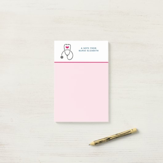 Stijlvolle grijze vernedering Stethoscoop illustra Post-it® Notes (Op bureau)