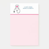 Stijlvolle grijze vernedering Stethoscoop illustra Post-it® Notes (Voorkant)