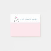 Stijlvolle grijze vernedering Stethoscoop illustra Post-it® Notes (Voorkant)