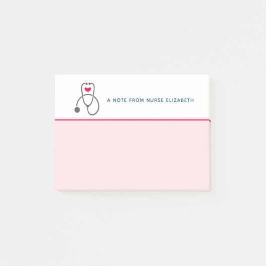Stijlvolle grijze vernedering Stethoscoop illustra Post-it® Notes (Voorkant)