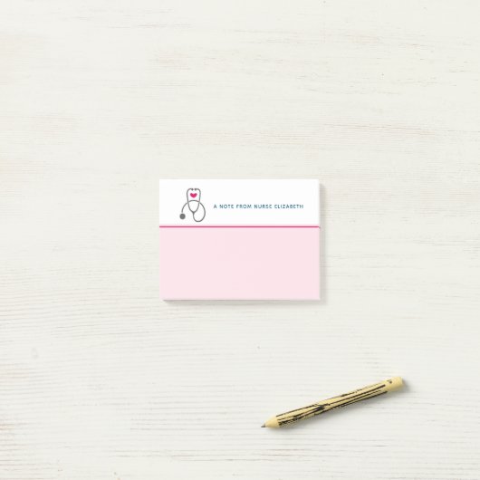 Stijlvolle grijze vernedering Stethoscoop illustra Post-it® Notes (Op bureau)