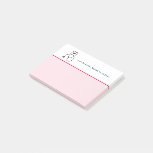 Stijlvolle grijze vernedering Stethoscoop illustra Post-it® Notes (Schuin)