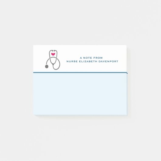 Stijlvolle grijze vernedering Stethoscoop illustra Post-it® Notes (Voorkant)