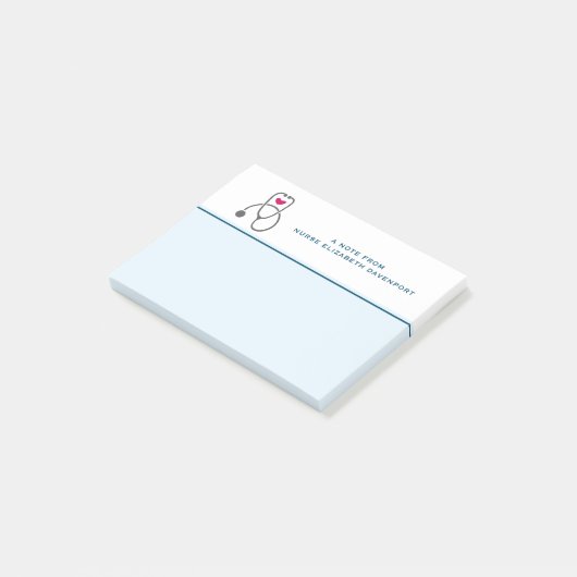 Stijlvolle grijze vernedering Stethoscoop illustra Post-it® Notes (Schuin)