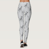 Stijlvolle grijze vrouwen hockey patroon leggings (Achterkant)