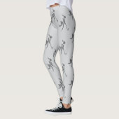 Stijlvolle grijze vrouwen hockey patroon leggings (Links)