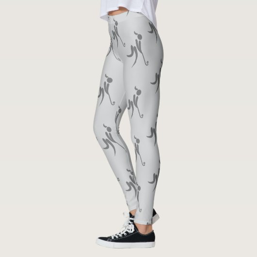 Stijlvolle grijze vrouwen hockey patroon leggings (Links)
