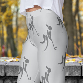 Stijlvolle grijze vrouwen hockey patroon leggings