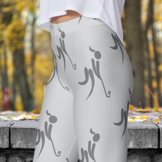 Stijlvolle grijze vrouwen hockey patroon leggings