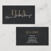 Stijlvolle grijze Waterverf Hair Makeup Visitekaartje (Voorkant / Achterkant)
