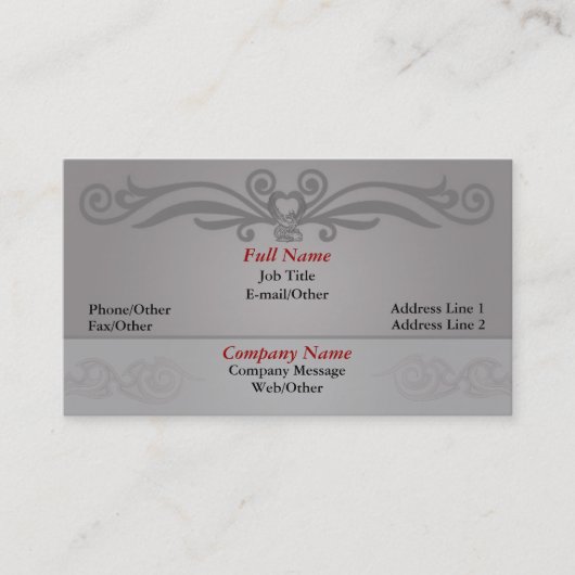 Stijlvolle, grijze werkkaartsjabloon visitekaartje (Voorkant)