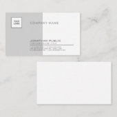 Stijlvolle grijze White Professional Company Plain Visitekaartje (Voorkant / Achterkant)