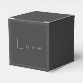 Stijlvolle grijze witte liefde bruiloft bedankdoosjes (Voorkant Zijde)