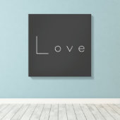 Stijlvolle grijze witte liefde bruiloft canvas afdruk (Insitu (Houten vloer))