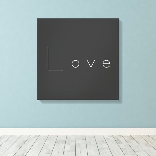 Stijlvolle grijze witte liefde bruiloft canvas afdruk (Insitu (Houten vloer))