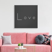 Stijlvolle grijze witte liefde bruiloft canvas afdruk (Insitu (Woonkamer))