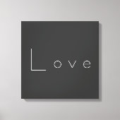 Stijlvolle grijze witte liefde bruiloft canvas afdruk (Voorkant)