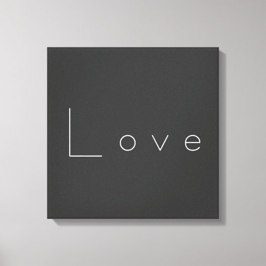 Stijlvolle grijze witte liefde bruiloft canvas afdruk (Voorkant)