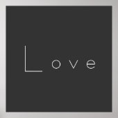 Stijlvolle grijze witte liefde bruiloft poster (Voorkant)