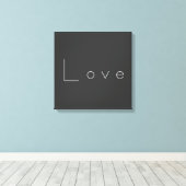 Stijlvolle grijze witte liefdesbruiloft canvas afdruk (Insitu (Houten vloer))