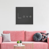 Stijlvolle grijze witte liefdesbruiloft canvas afdruk (Insitu (Woonkamer))