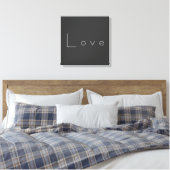 Stijlvolle grijze witte liefdesbruiloft canvas afdruk (Insitu (Slaapkamer))