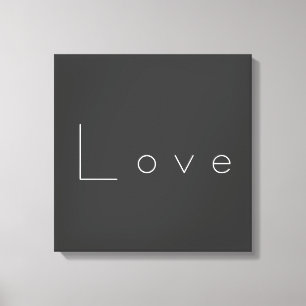 Stijlvolle grijze witte liefdesbruiloft canvas afdruk