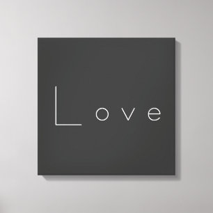 Stijlvolle grijze witte liefdesbruiloft canvas afdruk