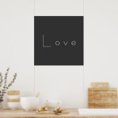Stijlvolle grijze witte liefdesbruiloft poster (Keuken)