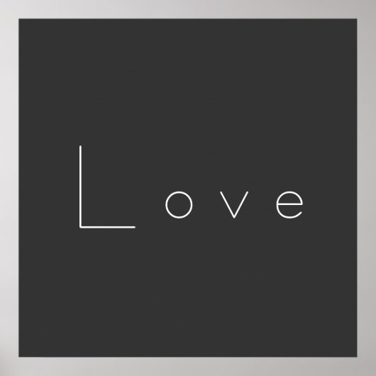 Stijlvolle grijze witte liefdesbruiloft poster (Voorkant)