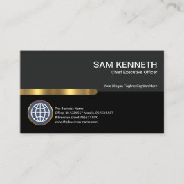 Stijlvolle grijze zwarte kolommen Gold Stripe CEO- Visitekaartje