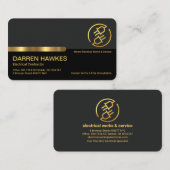 Stijlvolle grijze zwarte kolommen Gold Stripe Plug Visitekaartje (Voorkant / Achterkant)