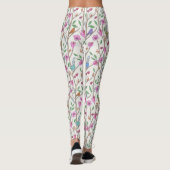 Stijlvolle Grillen Vogels en Bloemen Leggings (Achterkant)