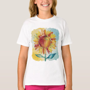 Stijlvolle grillige Boho Style waterverven Zonnebl T-shirt