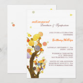 Stijlvolle grillige bomen pensioen partij kaart (Voorkant / Achterkant)