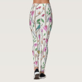 Stijlvolle grillige vogels en bloemen leggings (Achterkant)