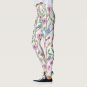 Stijlvolle grillige vogels en bloemen leggings (Links)