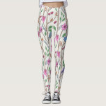 Stijlvolle grillige vogels en bloemen leggings<br><div class="desc">Stijlvolle en moderne legging beschikt over een stijlvol kleurrijk vogels en bloemen patroon op een offwhite achtergrond. Exclusief voor u ontworpen door Happy Dolphin Studio.</div>