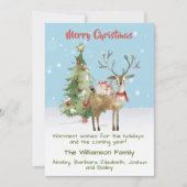 Stijlvolle grillige Waterverf rendierboom Kaart (Voorkant)