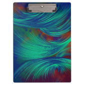 Stijlvolle Groen Blauw Abstract Veren Klembord (Voorkant)