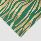 Stijlvolle Groen en Gold Wild Tiger Stripes Safari Tissuepapier (Detail)