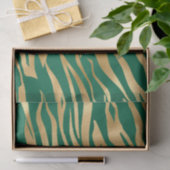 Stijlvolle Groen en Gold Wild Tiger Stripes Safari Tissuepapier (Geschenk)