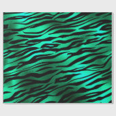 Stijlvolle Groen en Zwart Wild Tiger Stripes Safar Cadeaupapier (Vlak)